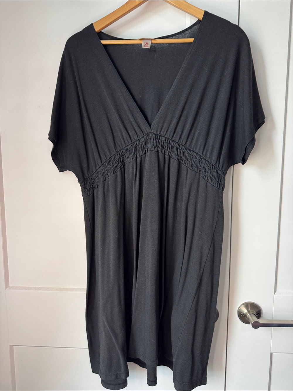 Mossimo Women's Black V-Neck Empire Waist Tunic Dress size xl